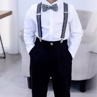 Baby Boys Party(Festive) Shirt Pant  (White)