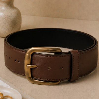 Wide Leather Fashion Belt