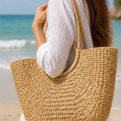 Woven Straw Beach Bag